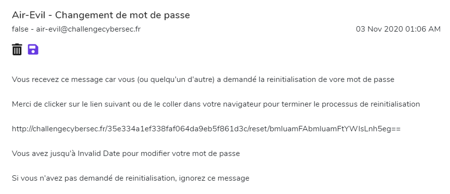 Evil air activation mail